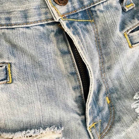 Von Dutch Light Blue Distressed Flare Jeans - Picture 6 of 16